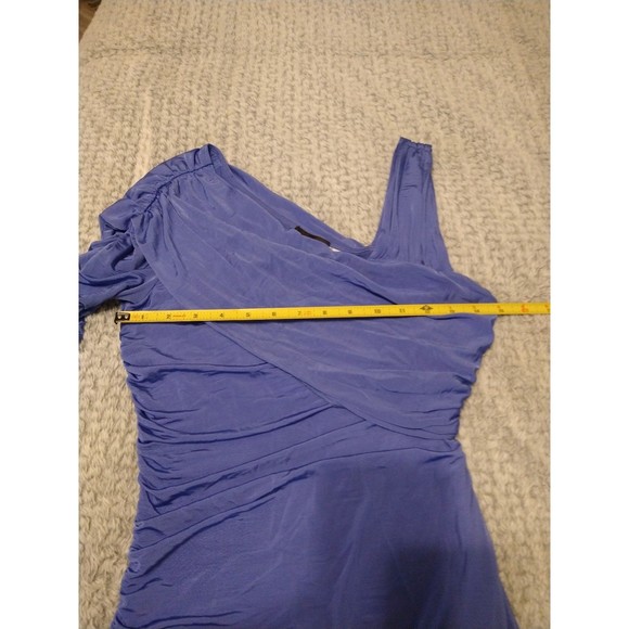 Bebe long sleeve cold shoulder mini Tunic dress Boho Sexy Blue Md Cottage Core - Picture 8 of 10